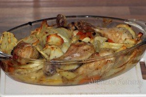 Pieczone udka z ziemniakami