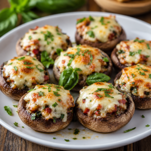 Pieczarki faszerowane z mozzarellą