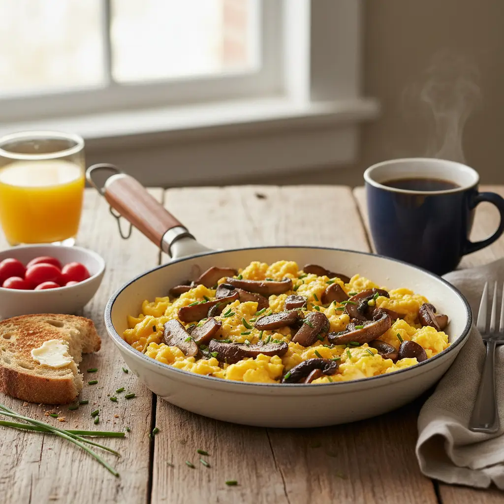 Jajecznica z pieczarkami przepis