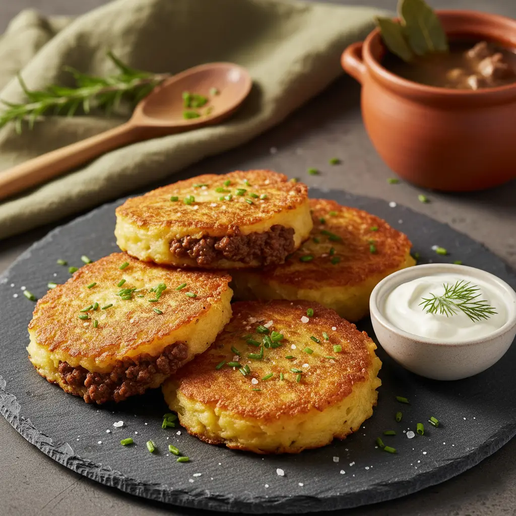 Placki ziemniaczane faszerowane mięsem