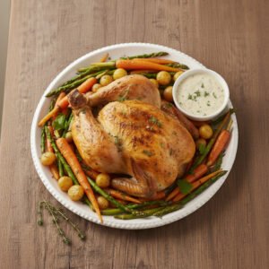 Pieczony kurczak z warzywami