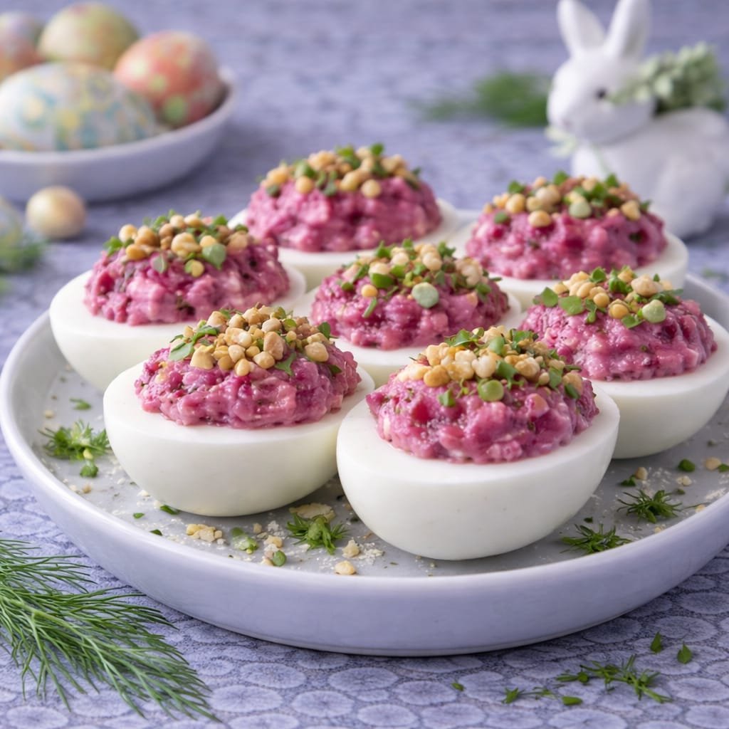 Jajka faszerowane buraczkami przepis