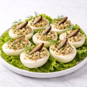 Jajka faszerowane szprotkami przepis