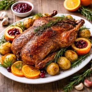 Kaczka pieczona z pomarańczami