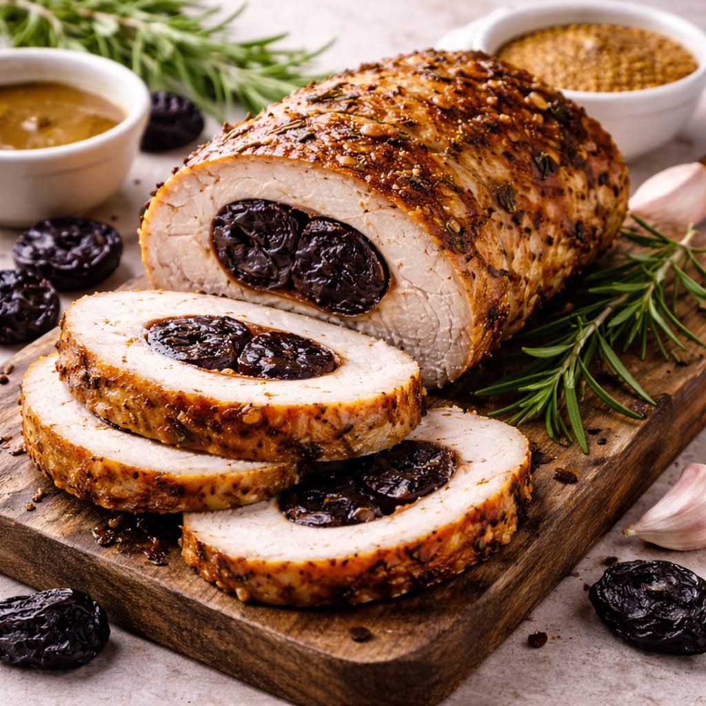 Schab faszerowany suszoną śliwką