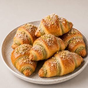 Rogale pistacjowe z posypką