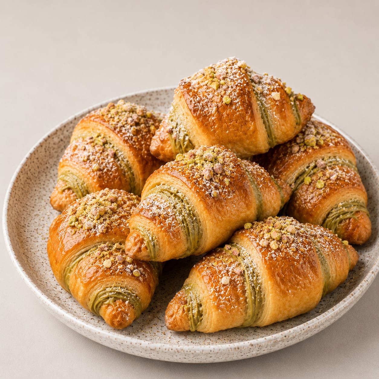 Rogale pistacjowe z posypką